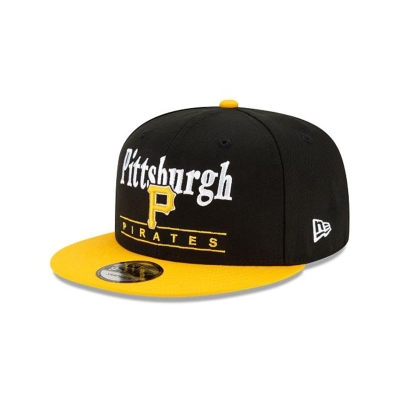 Black Pittsburgh Pirates Hat - New Era MLB Two Tone Retro 9FIFTY Snapback Caps USA5814362